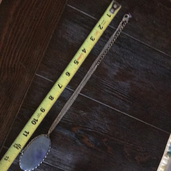 Lovely ladies necklace with stone pendant silver layered chain - Picture 10 of 10